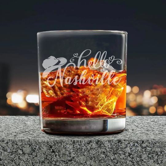 Hello Nashville Whiskey Glass