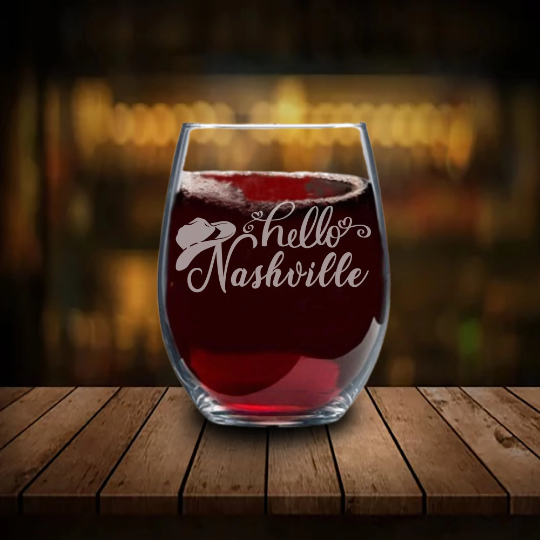 Hello Nashville Whiskey Glass