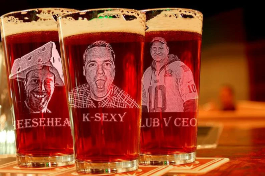 Personalized Photo Engraved Pint Glass
