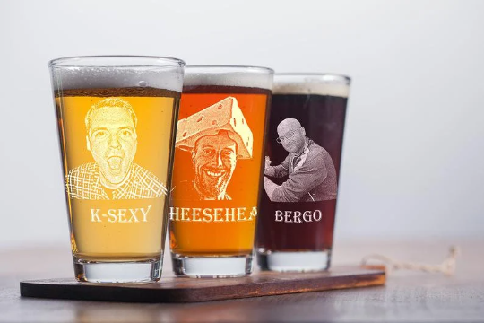 Personalized Photo Engraved Pint Glass