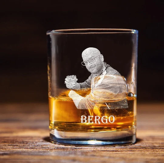 Personalized Photo Engraved Whiskey Glass