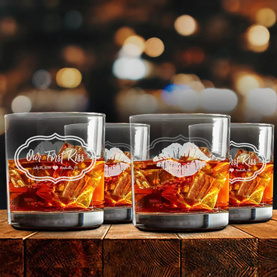 First Kiss Whiskey Glass