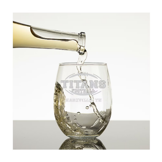 Tennessee Titans Engraved Wine Glass